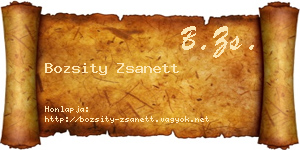 Bozsity Zsanett névjegykártya